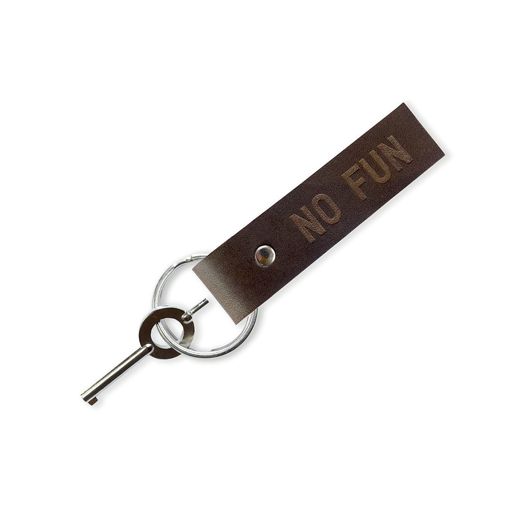 No Fun Press - Hand made leather key fob w/ handcuff key