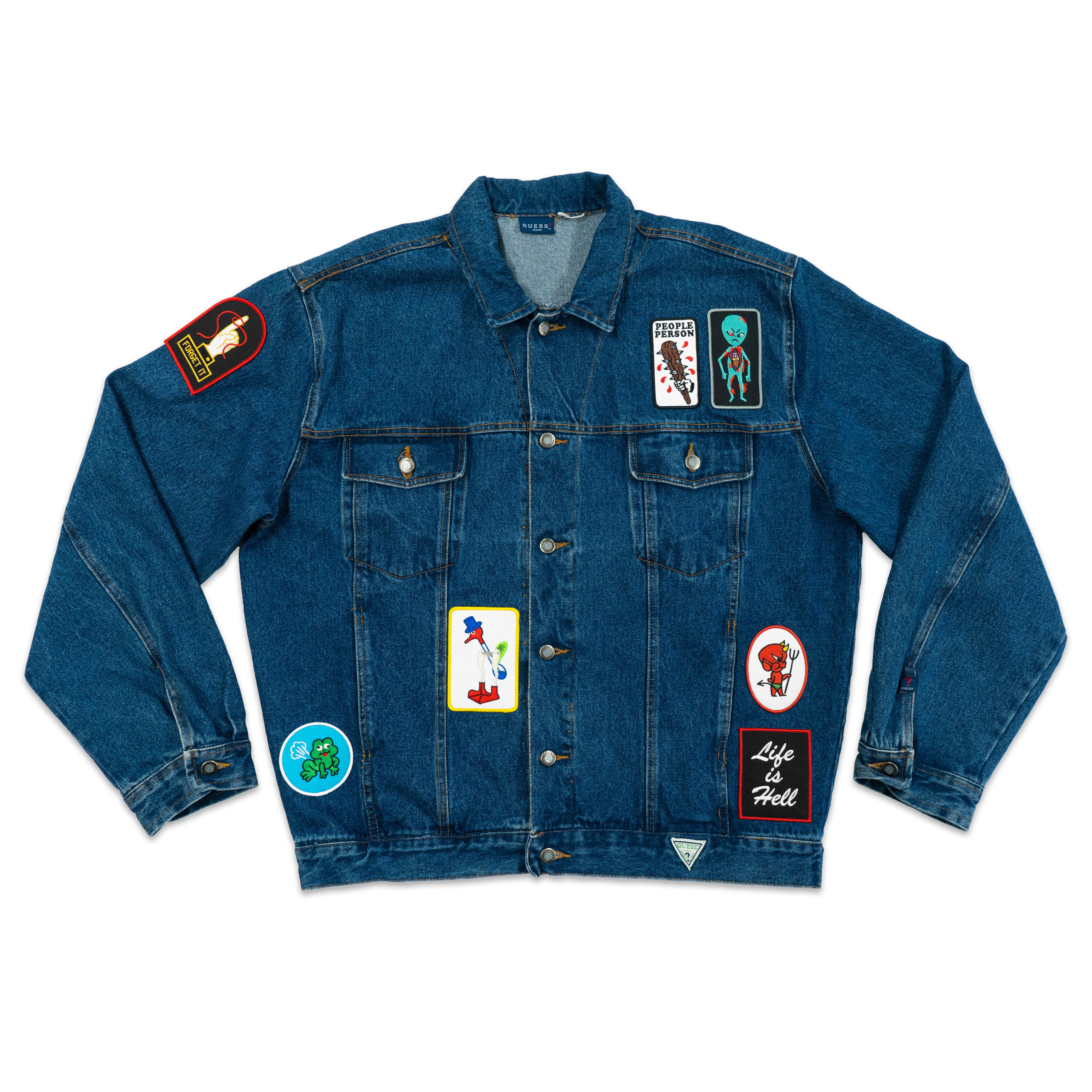 Patched Vintage Denim Jacket - Studio Sample - Size XXL - No