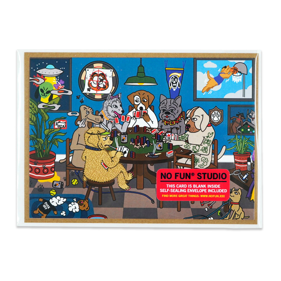 "Poker Dogs" Greeting Card