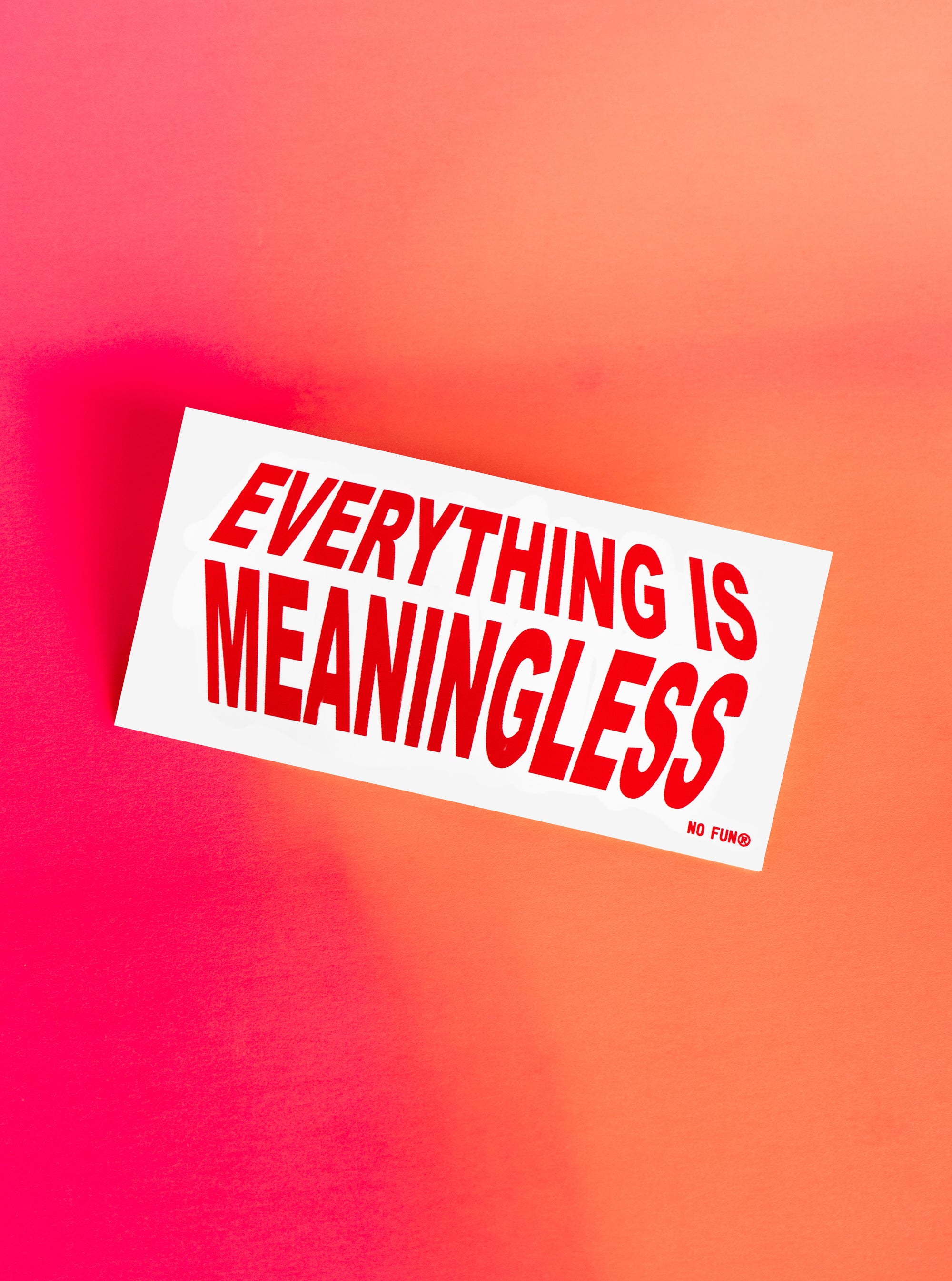 "Everything is Meaningless" Bumper Sticker