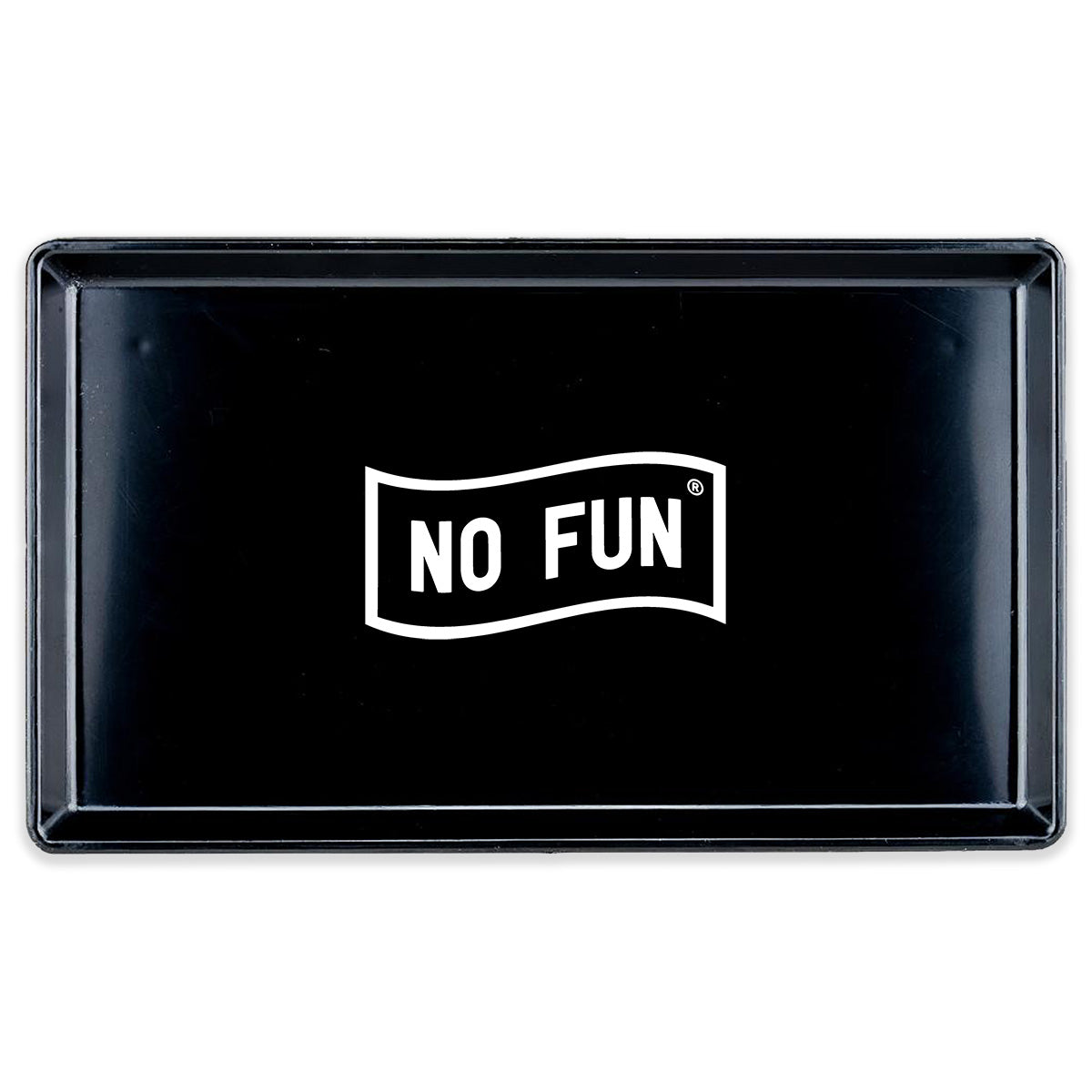 The No Fun® Multi-Purpose Tray.  Tray is black plastic, with a white "No Fun®" logo printed in the center.  