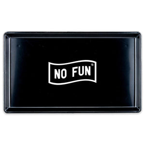 The No Fun® Multi-Purpose Tray.  Tray is black plastic, with a white "No Fun®" logo printed in the center.  