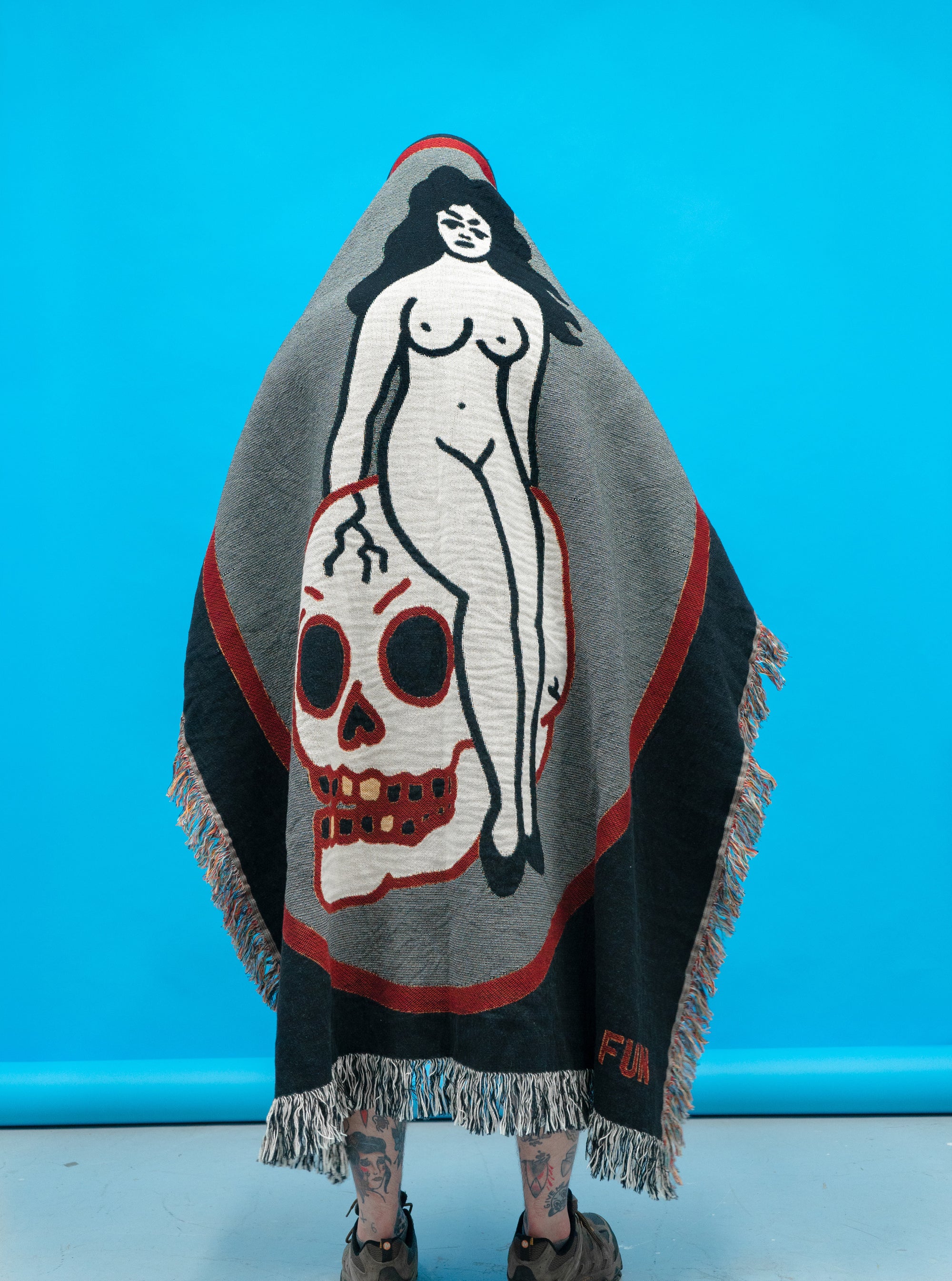 "Skull Lady" Woven Blanket