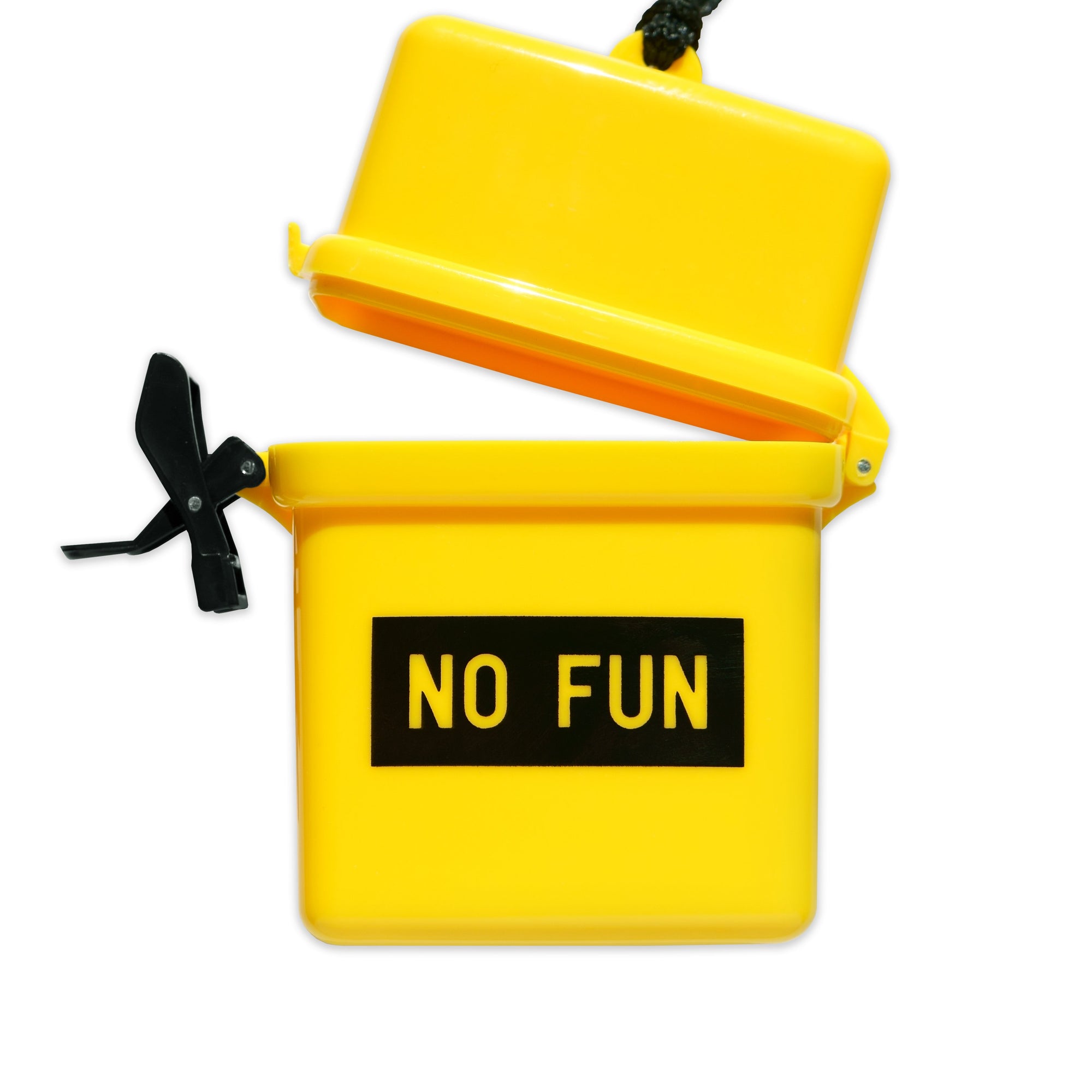 No Fun Press - Signature Waterproof Container - Yellow/ Open